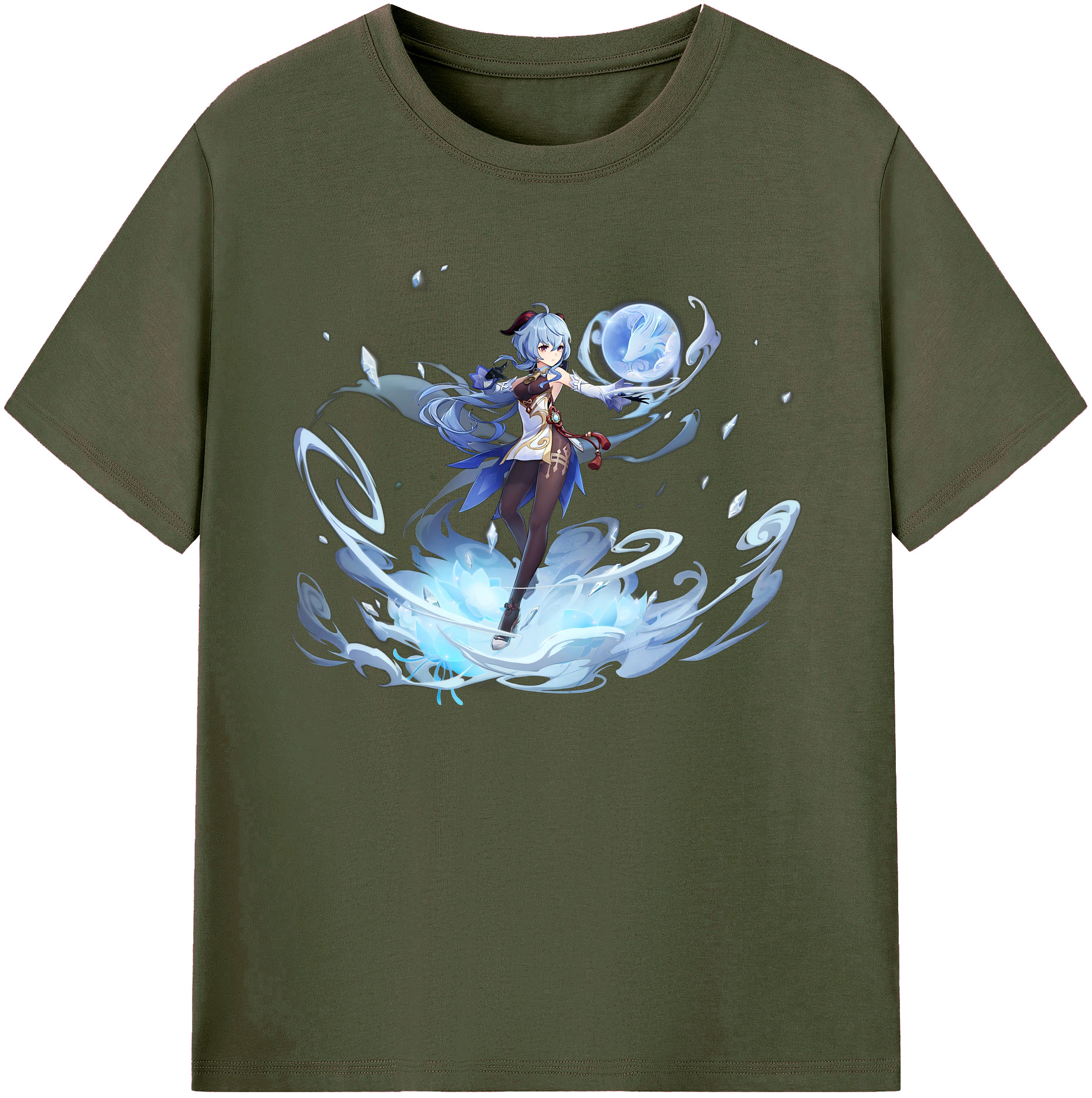 げんし神 甘雨 かんう genshin Ganyu 綿100％ メンズ半袖Tシャツ｜肌触りやわらか＆通気性